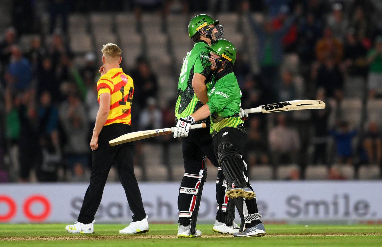 JTim David and Alex Davies got Brave over the line, Southern Brave vs Trent Rockets, Men's Hundred, Southampton, August 25, 2022