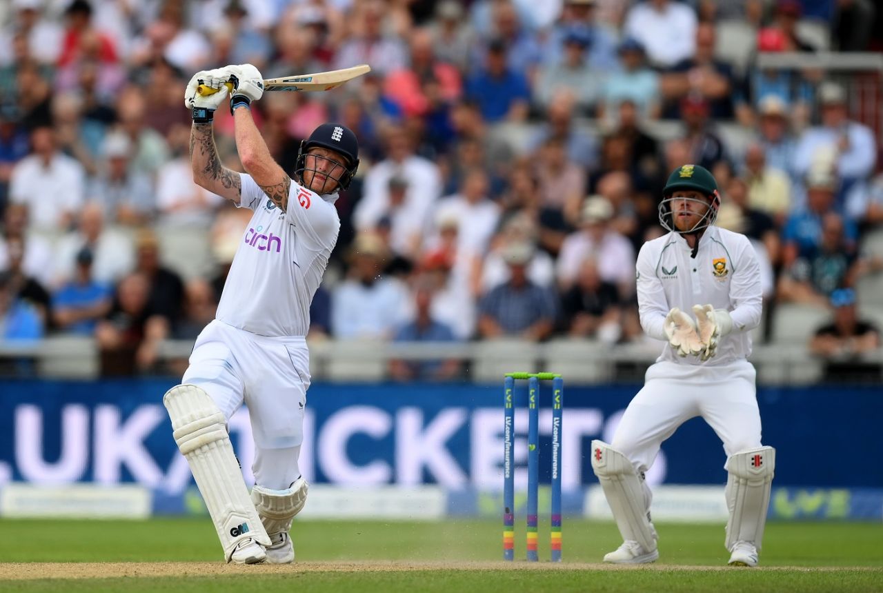 Ben Stokes goes aerial, England vs South Africa, 2nd Test, Manchester, 2nd day, August 26, 2022