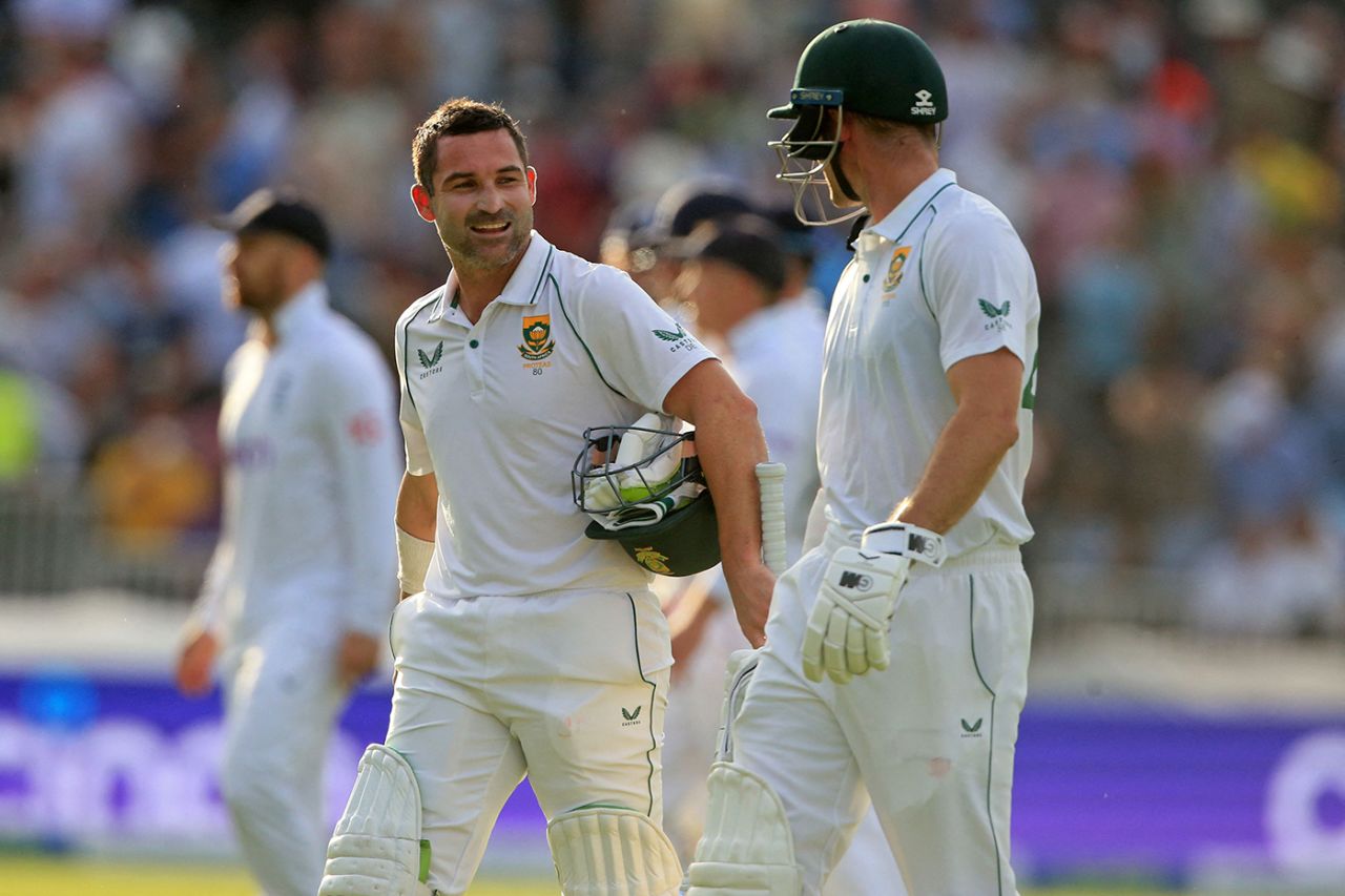 Dean Elgar and Sarel Erwee battled through to the close, England vs South Africa, 2nd Test, Manchester, 2nd day, August 26, 2022