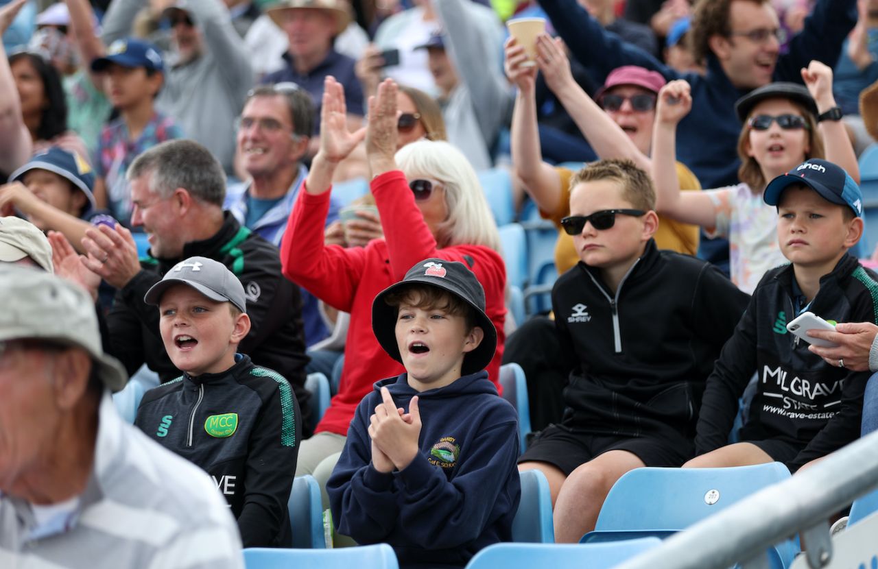 Kids among the fans, enjoying themselves at the Hundred, Northern Superchargers vs Southern Brave, Women's Hundred, Leeds, August 31, 2022
