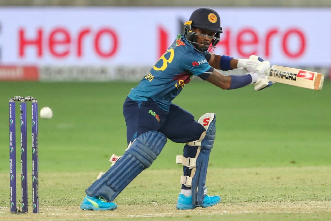 Pathum Nissanka pushes one towards third-man boundary, Bangladesh vs Sri Lanka, Men's T20 Asia Cup, Dubai, September 1, 2022