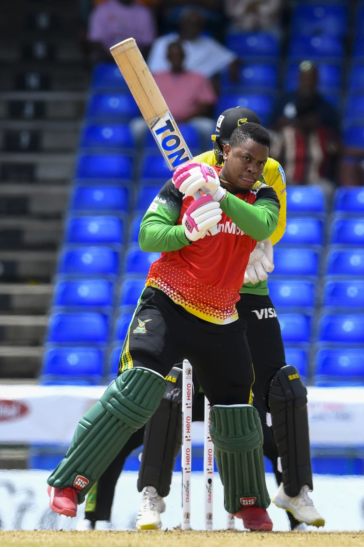 Shimron Hetmyer slaps one away off the back foot, Guyana Amazon Warriors vs Jamaica Tallawahs, CPL 2022, Basseterre,September 3, 2022