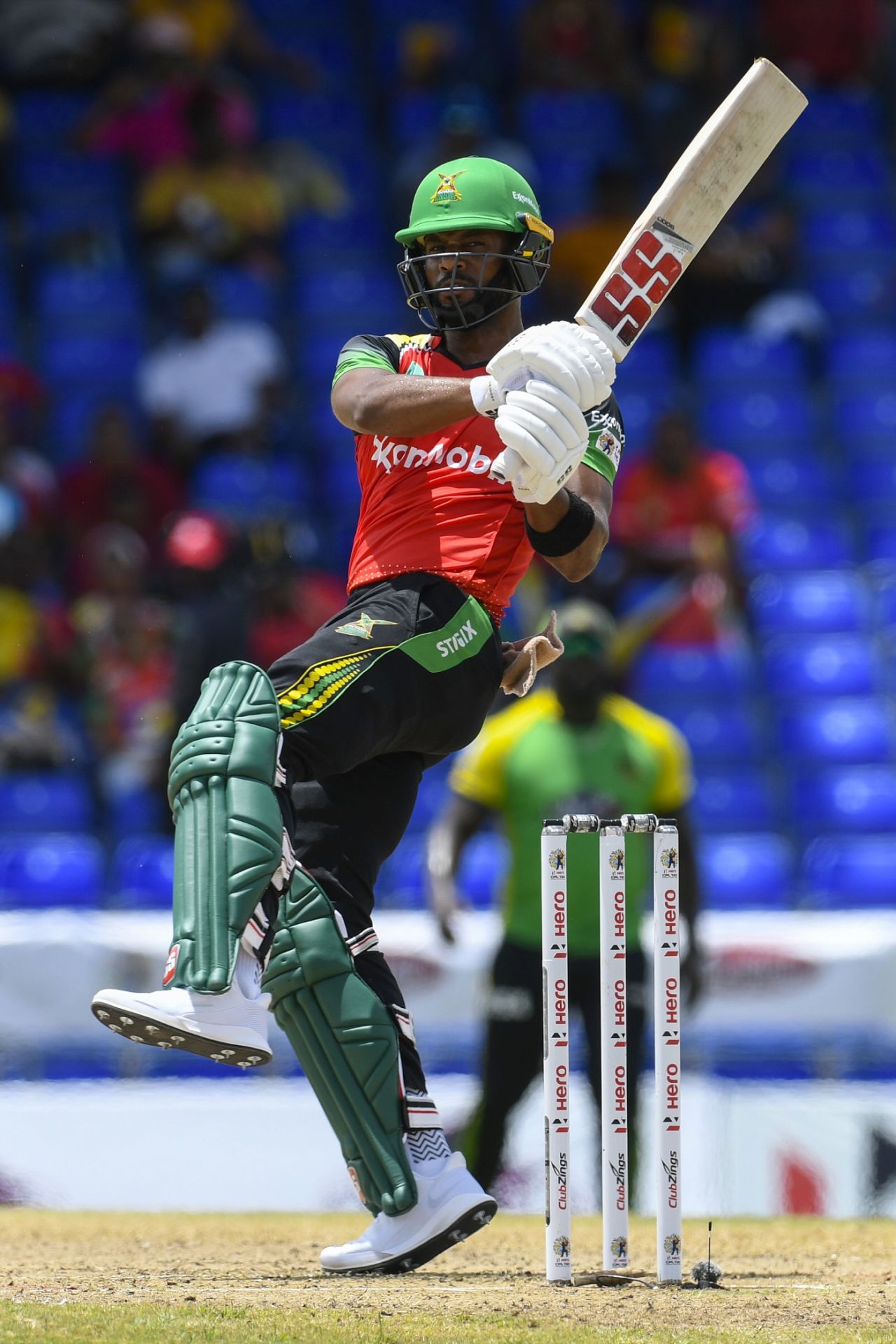 Shai Hope swivels into a pull, Guyana Amazon Warriors vs Jamaica Tallawahs, CPL 2022, Basseterre,September 3, 2022