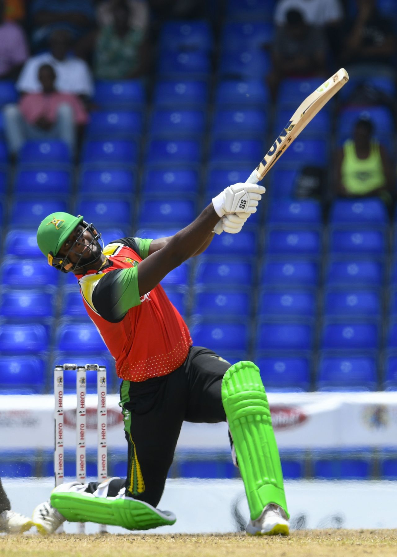 Romario Shepherd made a 17-ball 36 to end the innings strongly, Guyana Amazon Warriors vs Jamaica Tallawahs, CPL 2022, Basseterre, September 3, 2022