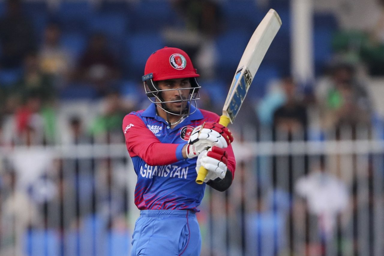 Rahmanullah Gurbaz struck two successive sixes to get Afghanistan's innings off to a quick start, Afghanistan vs Pakistan, Asia Cup Super 4s, Sharjah, September 7, 2022