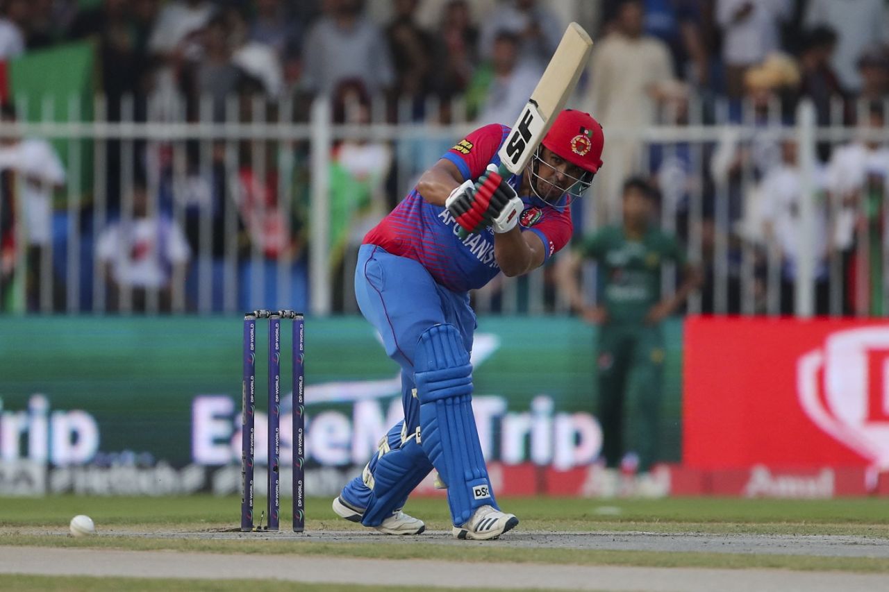 Hazratullah Zazai struck four fours before falling to Mohammad Hasnain for 21, Afghanistan vs Pakistan, Asia Cup Super 4s, Sharjah, September 7, 2022