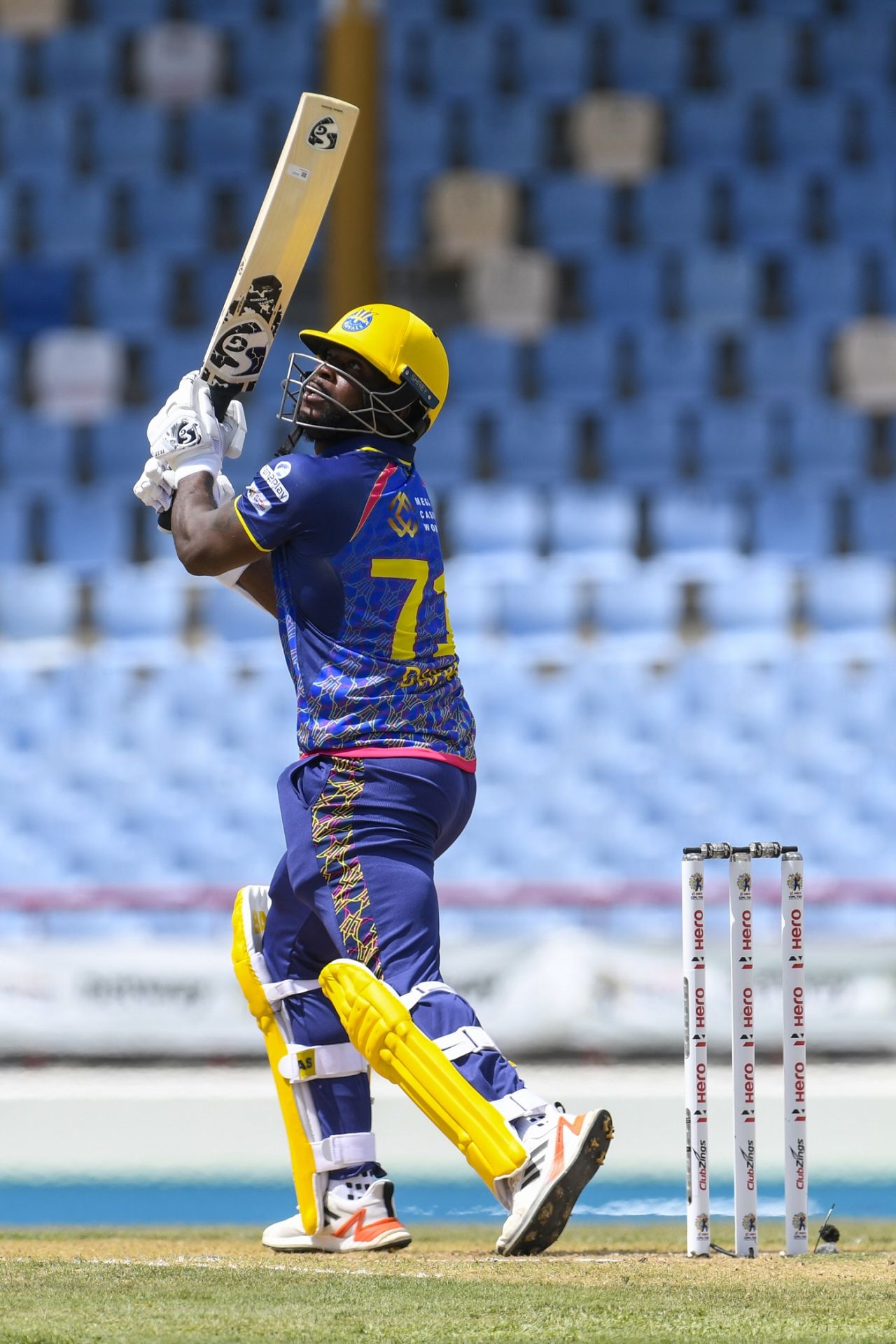 Kyle Mayers teed off in the powerplay for Barbados Royals, Barbados Royals vs Trinbago Knight Riders, CPL 2022, Gros Islet, September 7, 2022