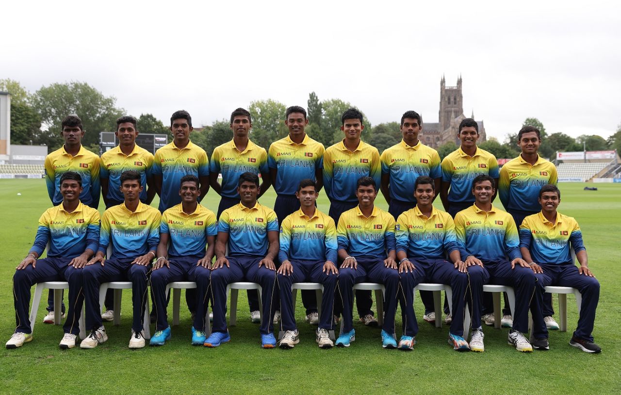 The Sri Lanka players pose for a team photograph, England U-19 vs Sri Lanka U-19, 2nd Youth ODI, Worcester, September 8, 2022