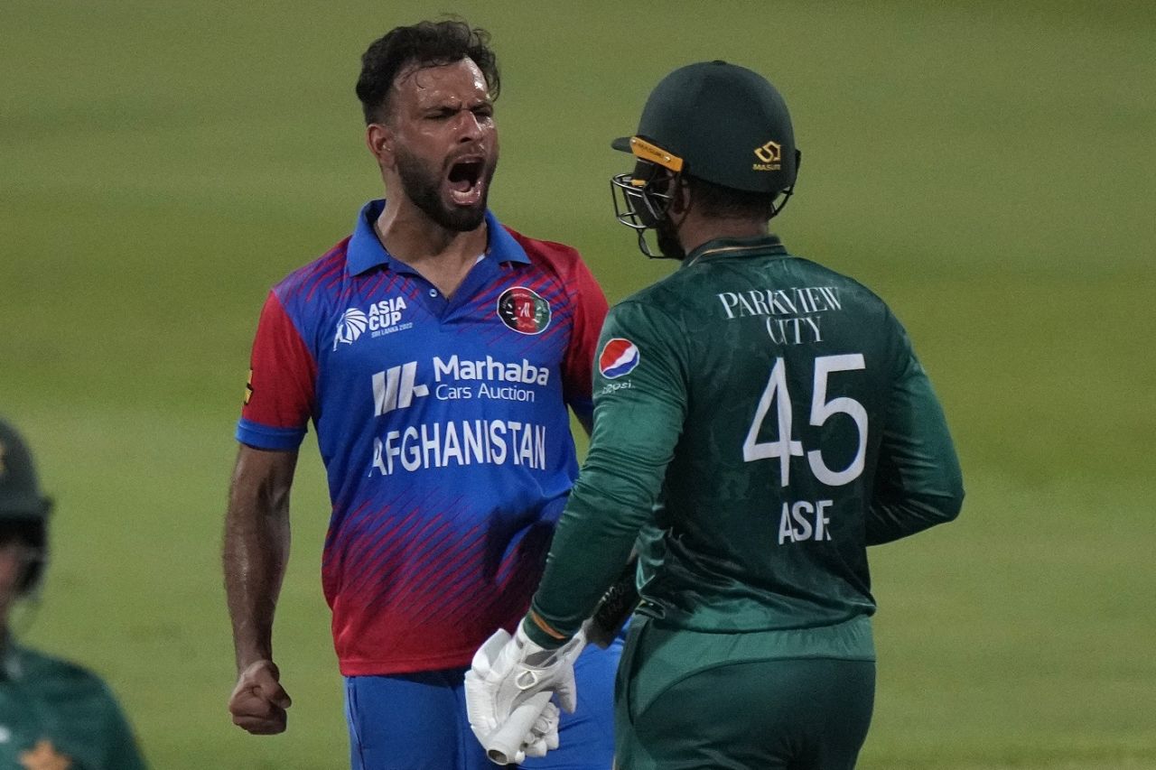 Fareed Ahmad roars after dismissing Asif Ali, Afghanistan vs Pakistan, Asia Cup Super 4s, Sharjah, September 7, 2022