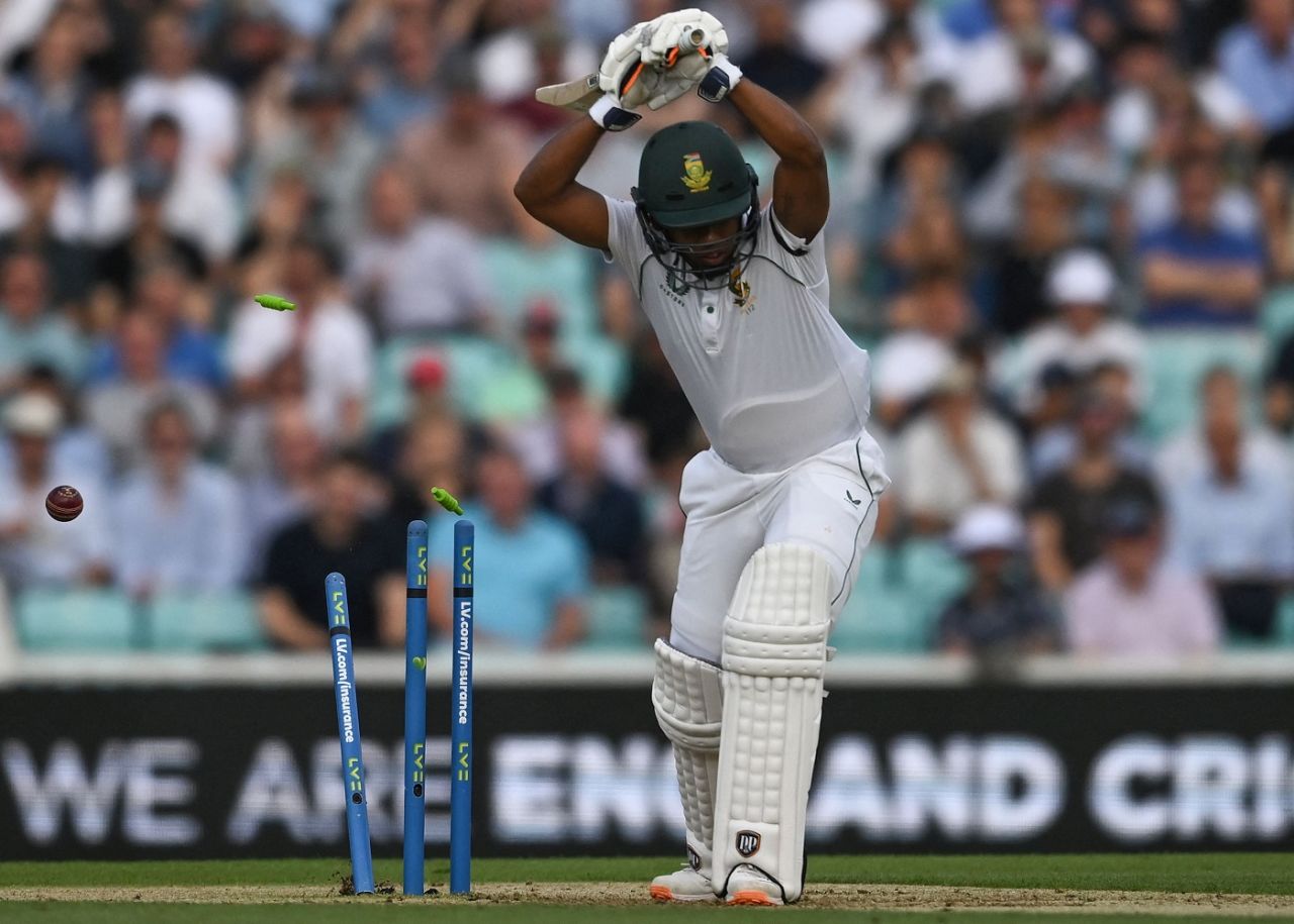An error in judgement left Keegan Peterson's stumps in a mess, England vs South Africa, 3rd Test, 3rd day, The Oval, September 10, 2022