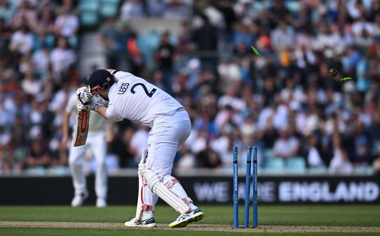 Alex Lees was cleaned up for a sprightly 13, England vs South Africa, 3rd Test, 3rd day, The Oval, September 10, 2022