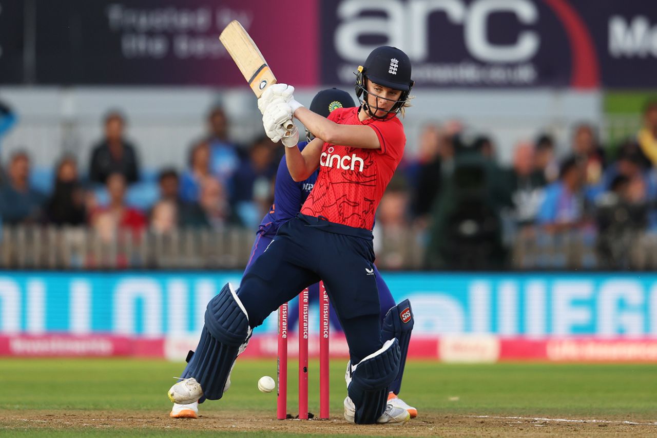 Freya Kemp struck her maiden international fifty, England vs India, 2nd women's T20I, Derby, September 13, 2022