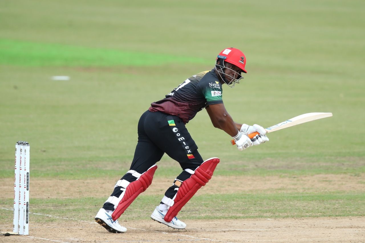 Evin Lewis flicks one away, Jamaica Tallawahs vs St Kitts and Nevis Patriots, CPL, Port-of-Spain, September 14, 2022
