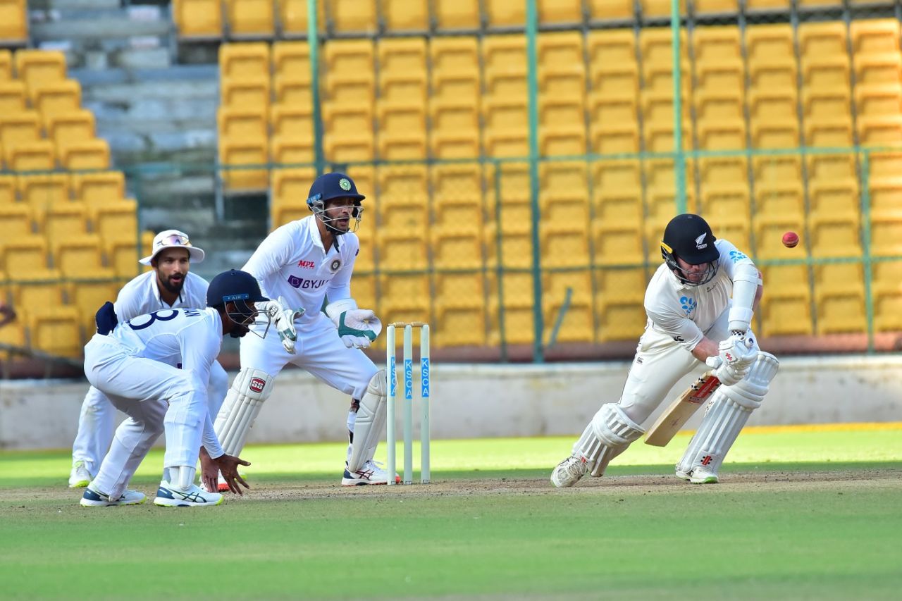 Joe Carter defends his way to another century, India A vs New Zealand A, 3rd unofficial Test, Bengaluru, 3rd day, September 17, 2022