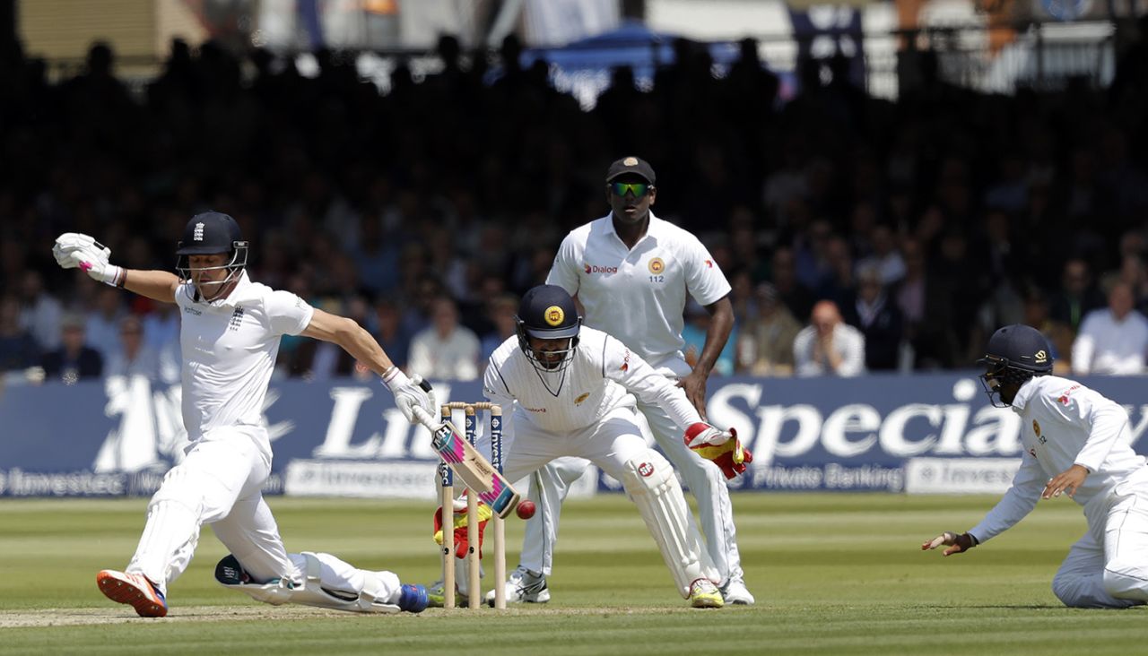 Nick Compton stretches to get back to the crease, England v Sri Lanka, 3rd Investec Test, Lord's, 1st day, June 9, 2016