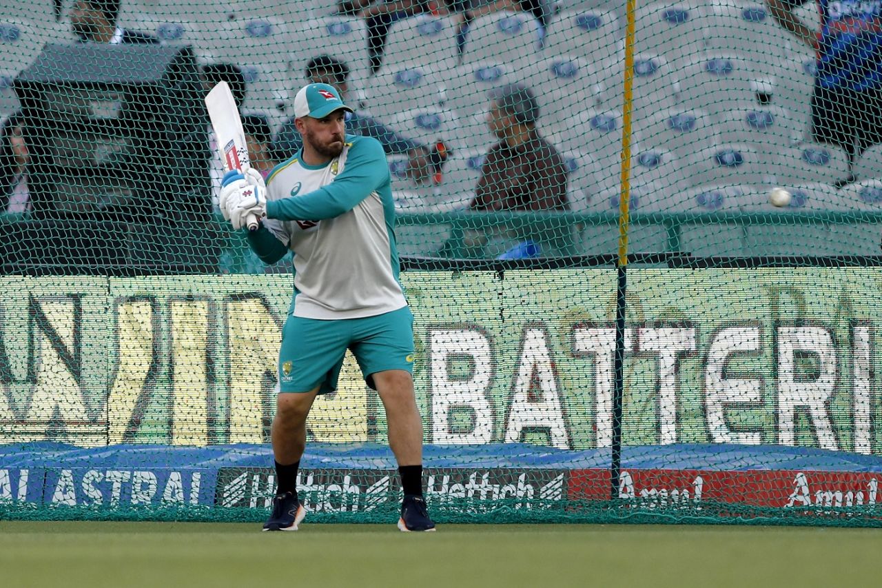 Aaron Finch trains ahead of the start of the match, India vs Australia, 1st T20I, Mohali, September 20, 2022