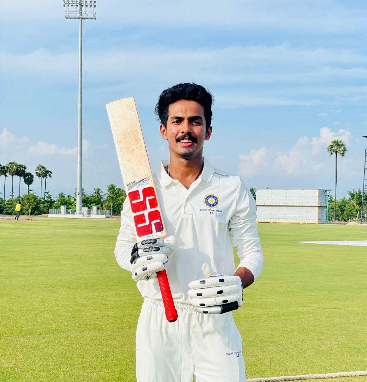 Rohan Kunnummal poses after his exploits at Duleep Trophy, South Zone vs North Zone, Duleep Trophy 2022-23, Salem, September 18, 2022