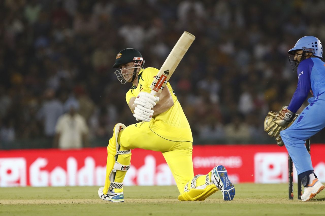 Cameron Green uses the sweep to counter India's spinners, India vs Australia, 1st T20I, Mohali, September 20, 2022