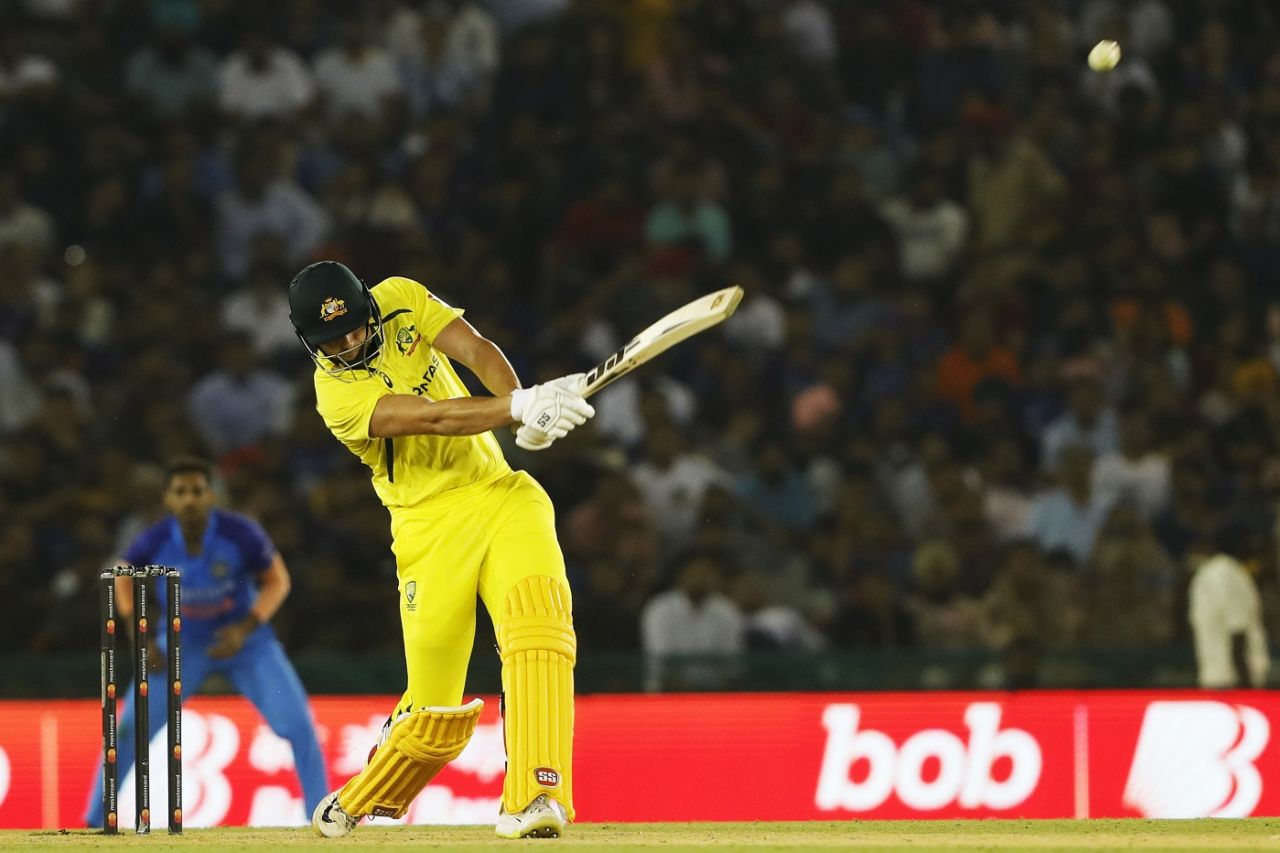 Tim David gets a lot of power into his shots, India vs Australia, 1st T20I, Mohali, September 20, 2022