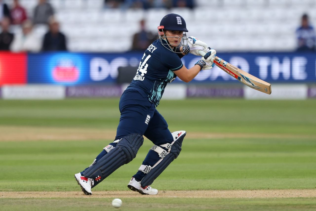 Alice Capsey guides one away, England vs India, 2nd ODI, Canterbury, September 21, 2022