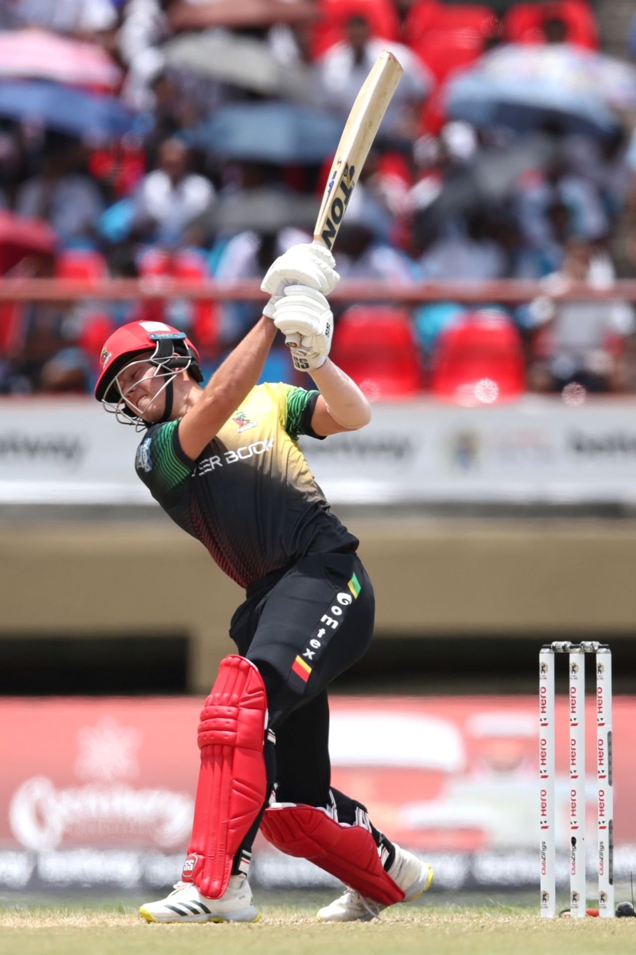 Dewald Brewis faced six balls and hit five of them for six, St Kitts & Nevis Patriots vs Trinbago Knight Riders, CPL 2022, Providence, September 22, 2022