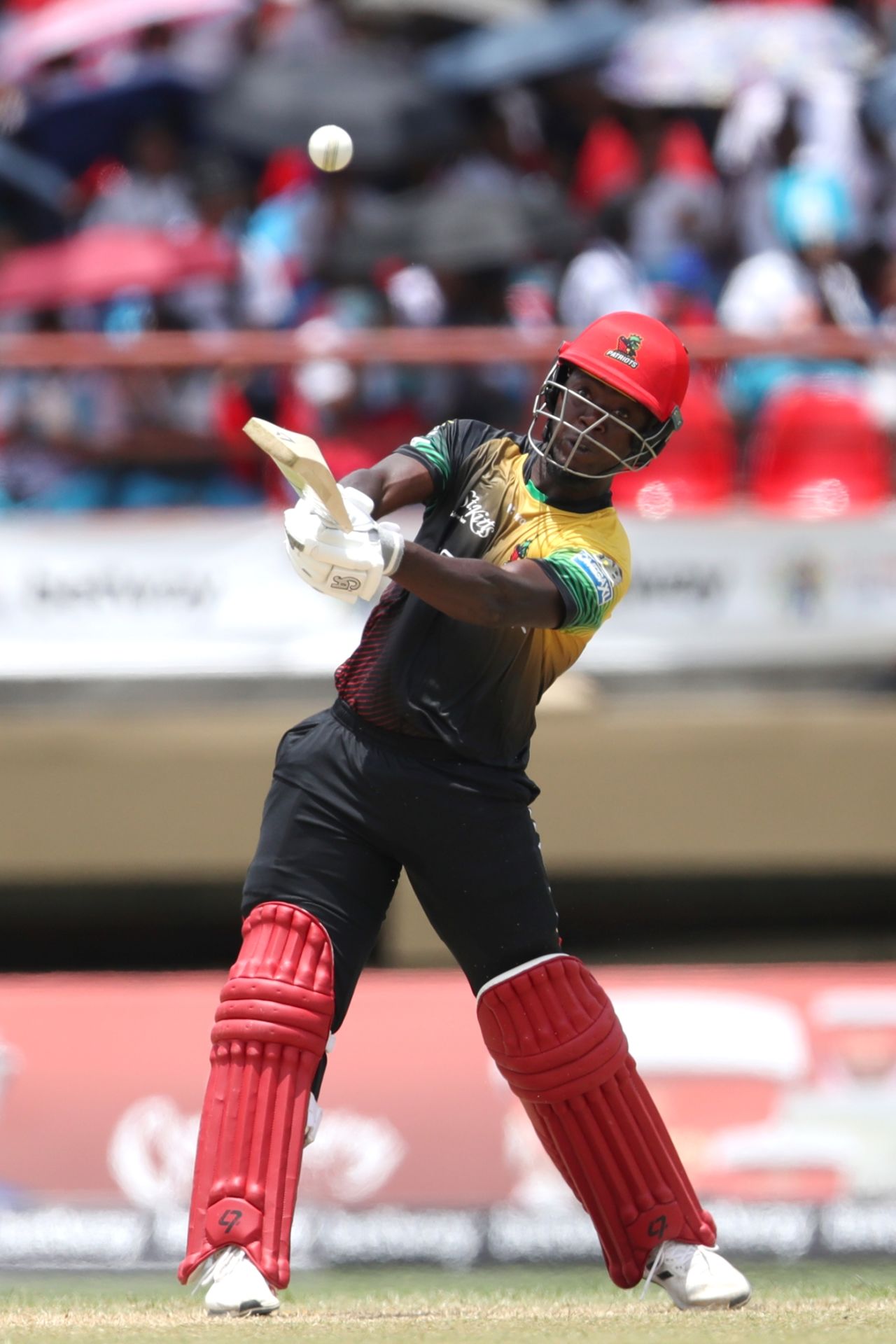 Sherfane Rutherford anchored the Patriots innings with a 50-ball 78, St Kitts & Nevis Patriots vs Trinbago Knight Riders, CPL 2022, Providence, September 22, 2022