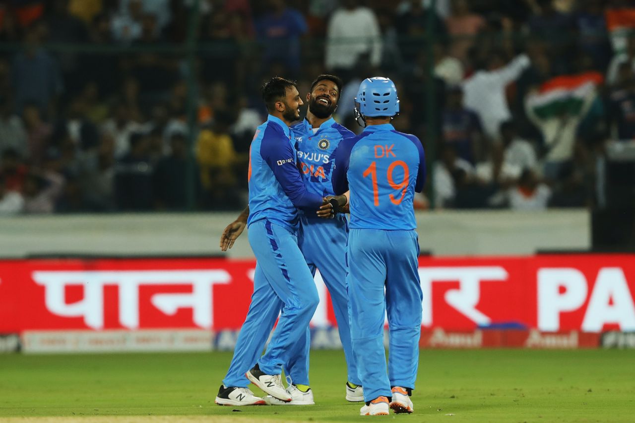Axar Patel, returning for his final over, removed Josh Inglis, India vs Australia, 3rd T20I, Hyderabad, September 25, 2022