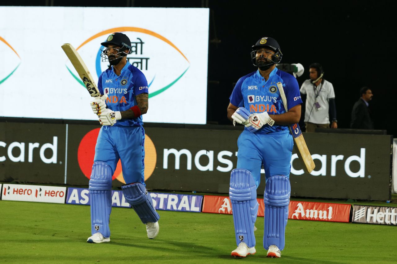 KL Rahul and Rohit Sharma walk out to bat, India vs Australia, 3rd T20I, Hyderabad, September 25, 2022