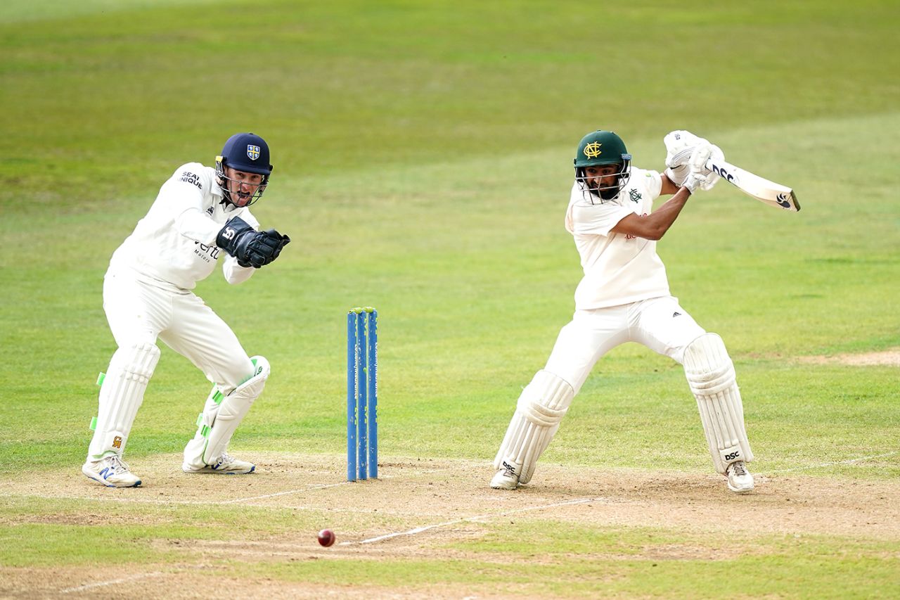 Haseeb Hameed cuts on his way to a century, Nottinghamshire vs Durham, County Championship, Division Two, Trent Bridge, September 26, 2022