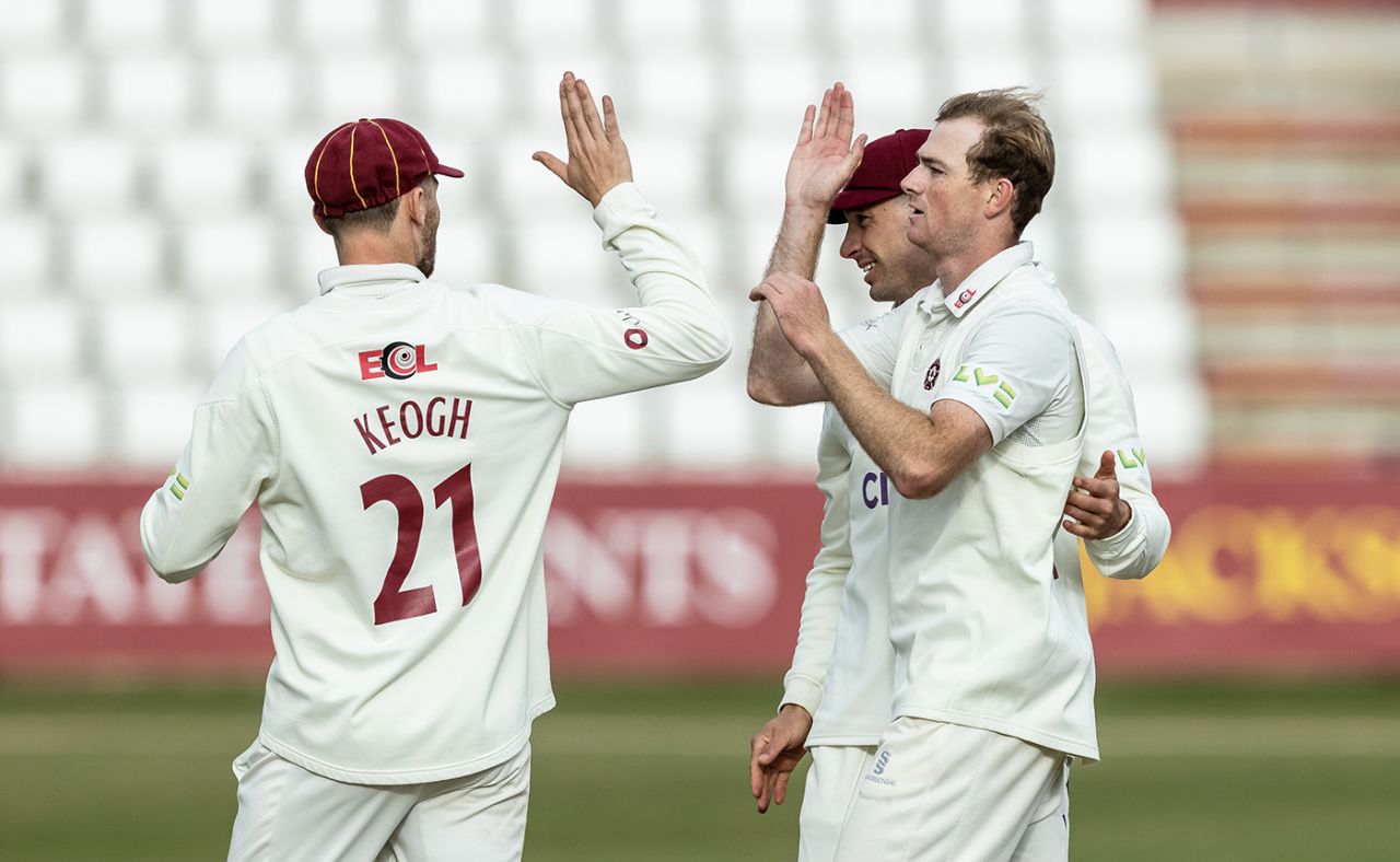 Tom Taylor made inroads for the home side, Northamptonshire vs Essex, County Championship, Division One, Wantage Road, September 26, 2022