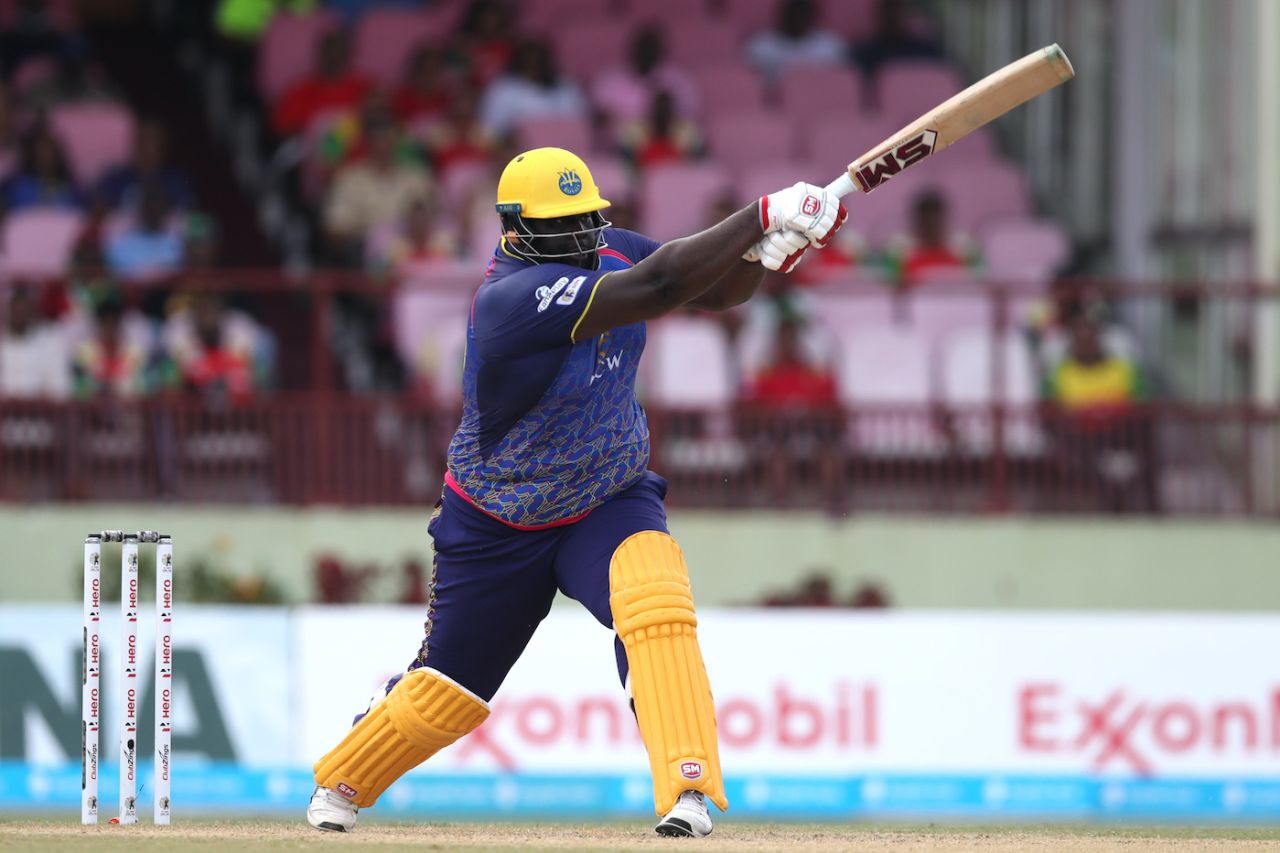 Rakheem Cornwall made 91 from 54 which included 11 sixes, Barbados Royals vs Guyana Amazon Warriors, Qualifier 1, Providence, September 27, 2022