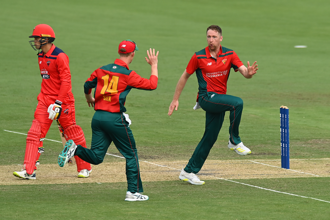 Tom Rogers claimed his first five-wicket haul, South Australia vs Tasmania, Marsh Cup, Allan Border Field, September 28, 2022