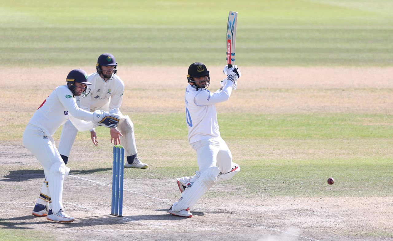 Dan Ibrahim cuts during his half-century, Sussex vs Glamorgan, County Championship, Division Two, Hove, September 29, 2022