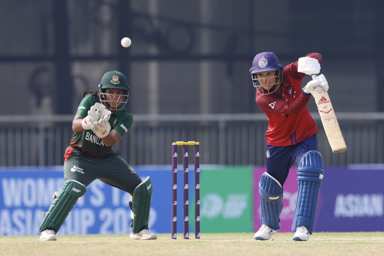 Natthakan Chantham provided some resistance scoring 20 off 38 balls, Bangladesh vs Thailand, Women's T20 Asia Cup, Sylhet, October 1, 2022