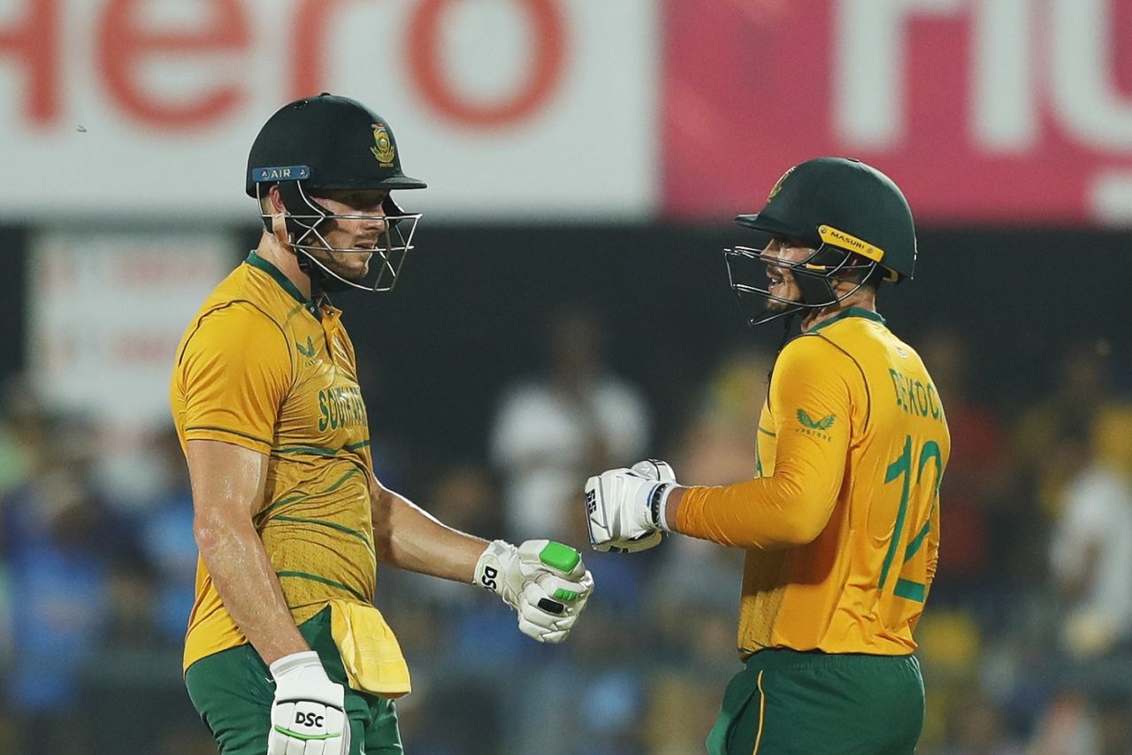 David Miller and Quinton de Kock put on an unbroken 174-run partnership, India vs South Africa, 2nd T20I, Guwahati, October 2, 2022