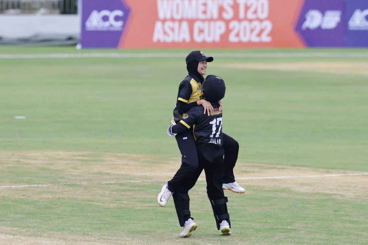 Nur Dania Syuhada, 17, took two wickets in her only over and almost picked up a third, India vs Malaysia, Women's T20 Asia Cup 2022, Sylhet, October 3, 2022