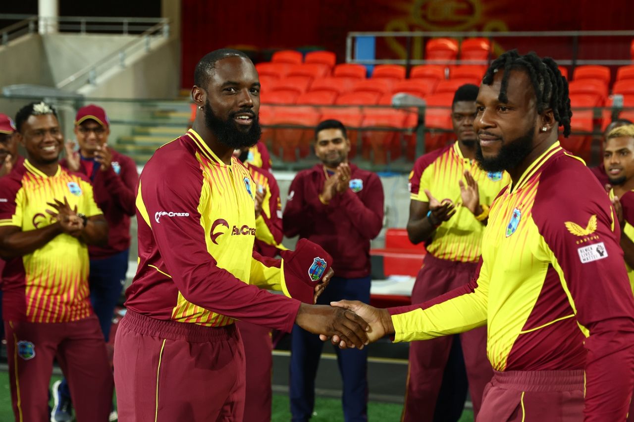Raymon Reifer receives his T20I cap, Australia vs West Indies, 1st T20I, Carrara, October 5, 2022
