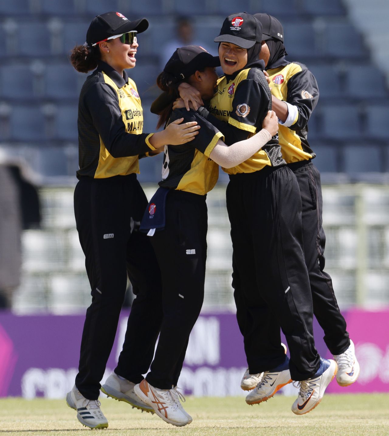 Sasha Azmi celebrates the wicket of Shamima Sultana, Bangladesh vs Malaysia, Women's Asia Cup, Sylhet, October 6, 2022