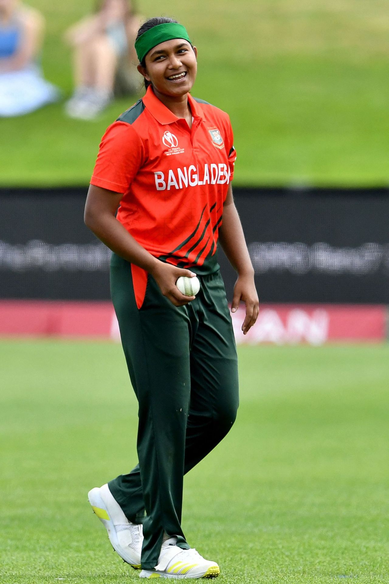Fariha Trisna prepares to bowl, Dunedin, March 5, 2022