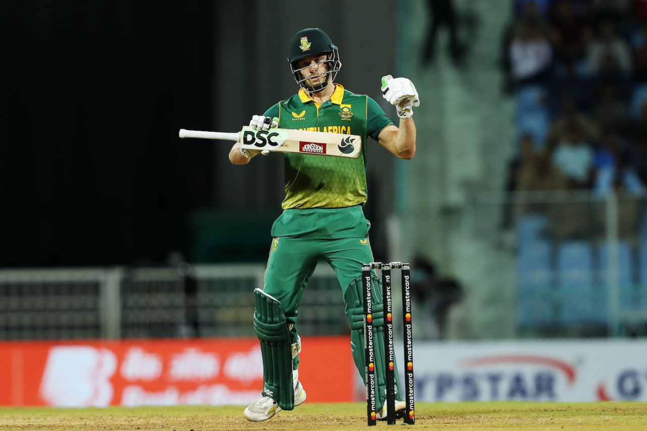 David Miller celebrates upon getting to fifty, India vs South Africa, 1st ODI, Lucknow, October 6, 2022