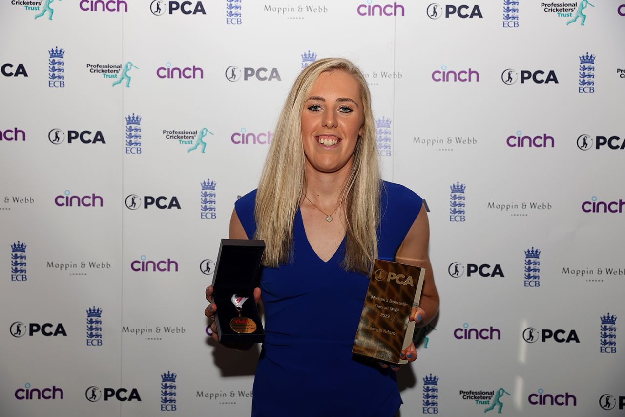 Georgia Adams was named PCA women's domestic cricketer of the year, London, October 6, 2022