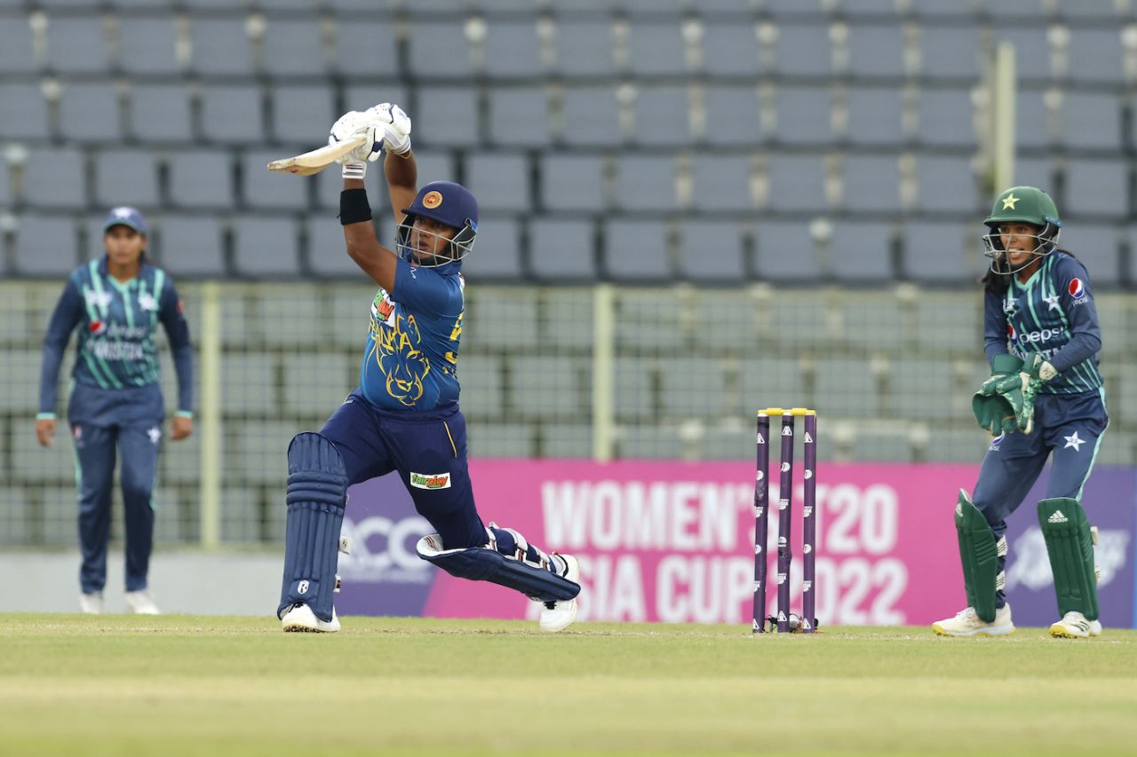 Chamari Athapaththu hit nine fours in her 26-ball 41, Pakistan vs Sri Lanka, Women's Asia Cup, Sylhet, October 11, 2022