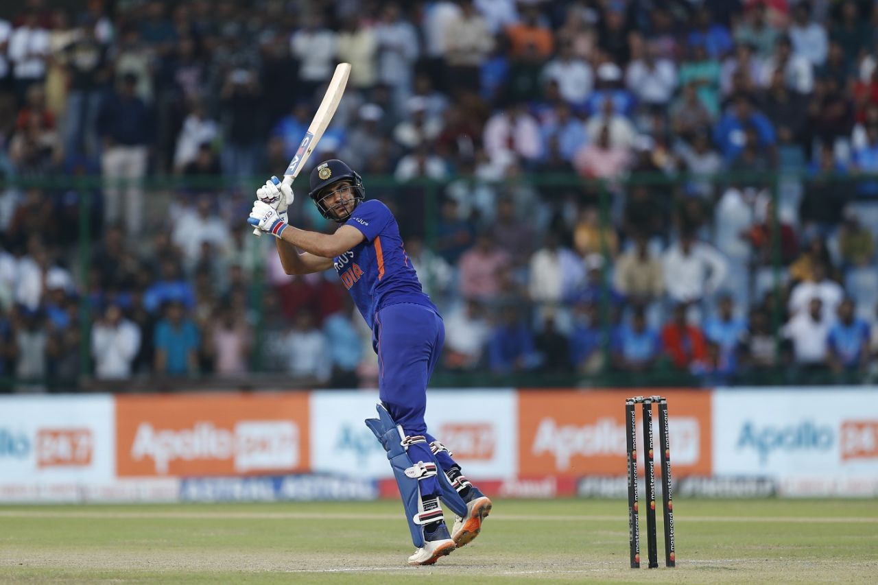 Shubman Gill flicks the ball away, India vs South Africa, 3rd ODI, Delhi, October 11, 2022
