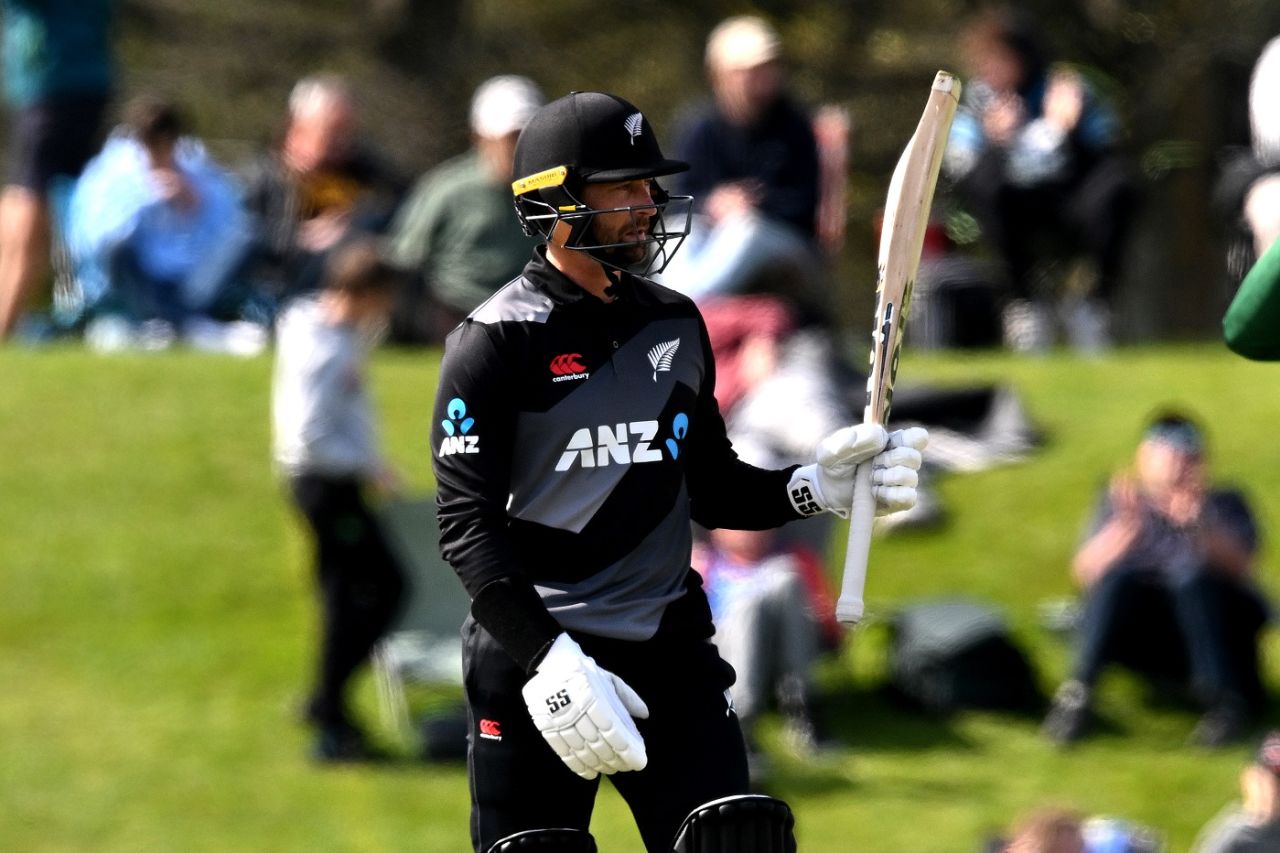 Devon Conway celebrates his half-century, New Zealand vs Bangladesh, 5th match, New Zealand tri-series, Christchurch, October 12, 2022