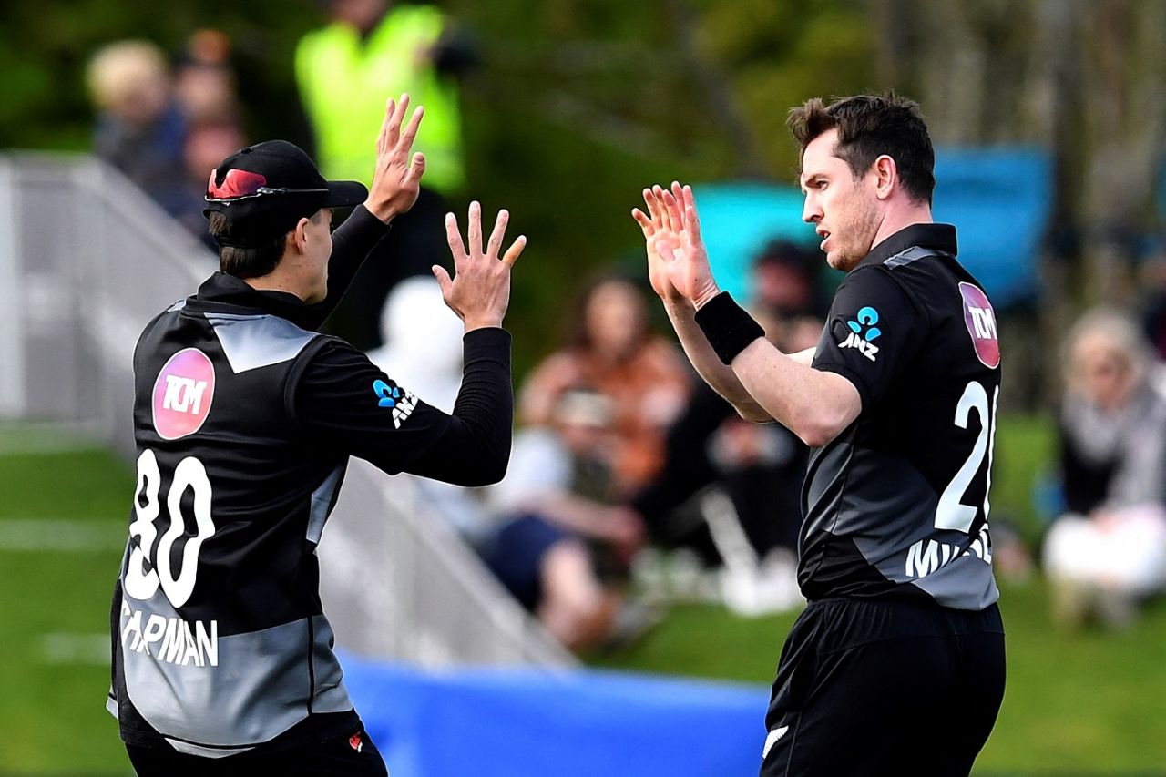 Adam Milne celebrates, New Zealand vs Bangladesh, 5th match, New Zealand tri-series, Christchurch, October 12, 2022