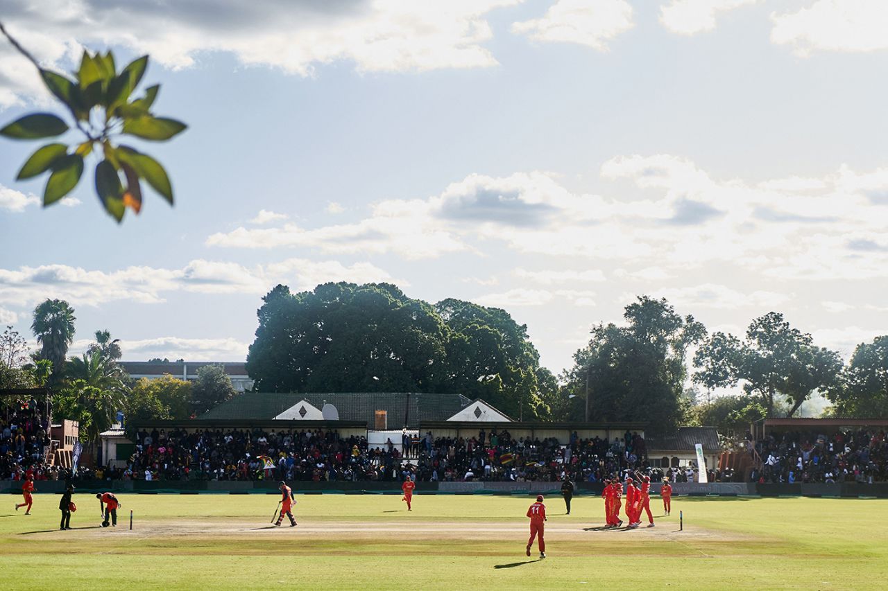 A general view of the Zimbabwe-Netherlands match at Queens Sports Club in Bulawayo, Zimbabwe vs Netherlands, T20 World Cup Qualifier, Queens Sports Club, Bulawayo, Zimbabwe, July 17, 2022