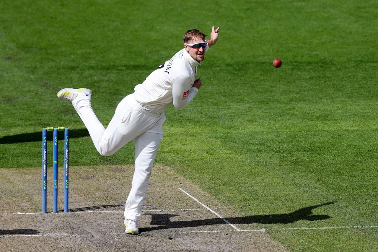 Liam Livingstone gives the ball a rip, LV= Insurance County Championship, Lancashire vs Glamorgan, day 2, Emirates Old Trafford, May 07, 2021