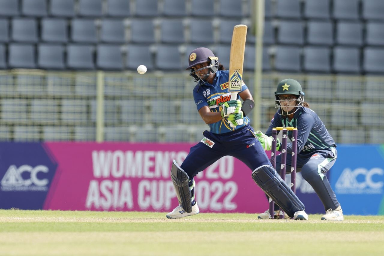 Anushka Sanjeewani was sent up to open and she responded with a 21-ball 26, Pakistan vs Sri Lanka, 2nd semi-final, Women's T20 Asia Cup, Sylhet, October 13, 2022