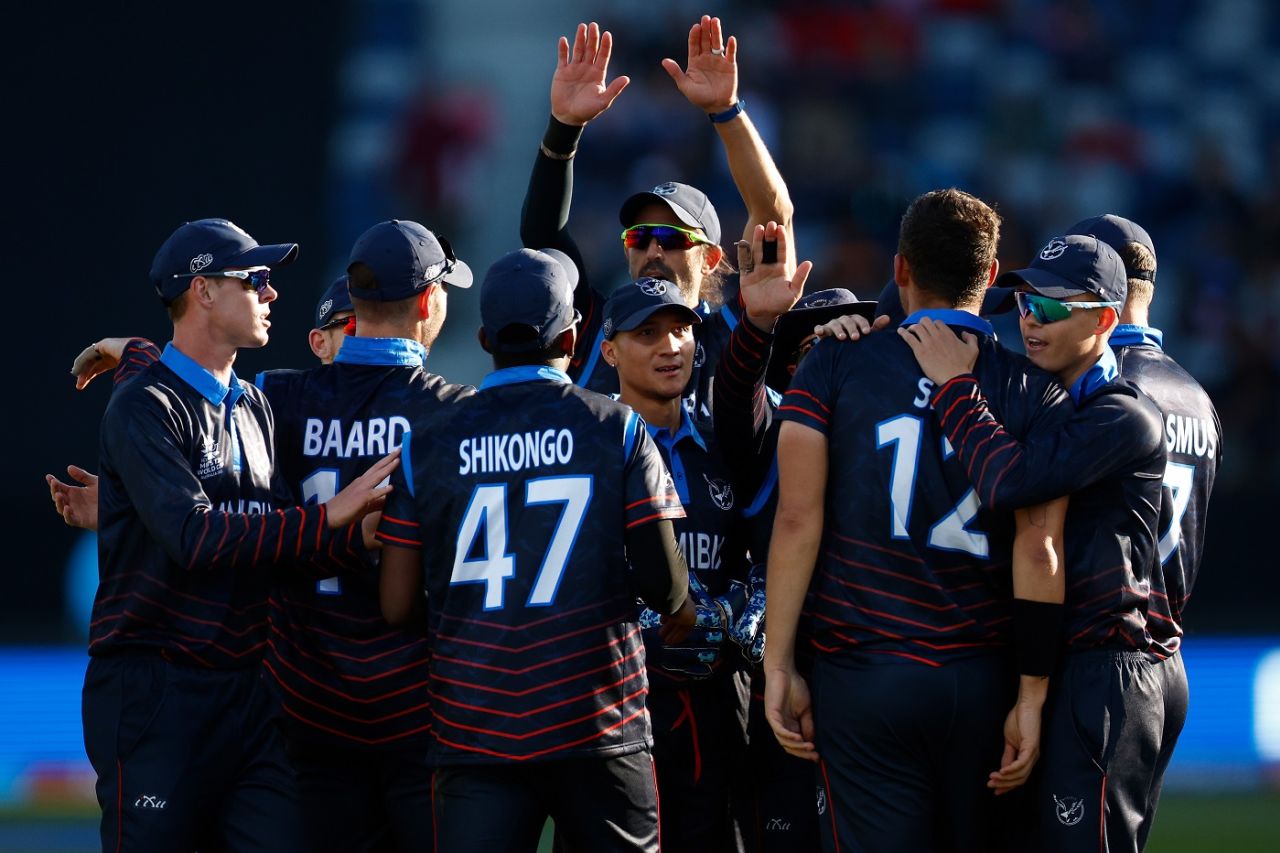 The Namibian team was a happy bunch after their win over Sri Lanka, Sri Lanka vs Namibia, Men's T20 World Cup 2022, 1st Round, Group A, Geelong, October 16, 2022