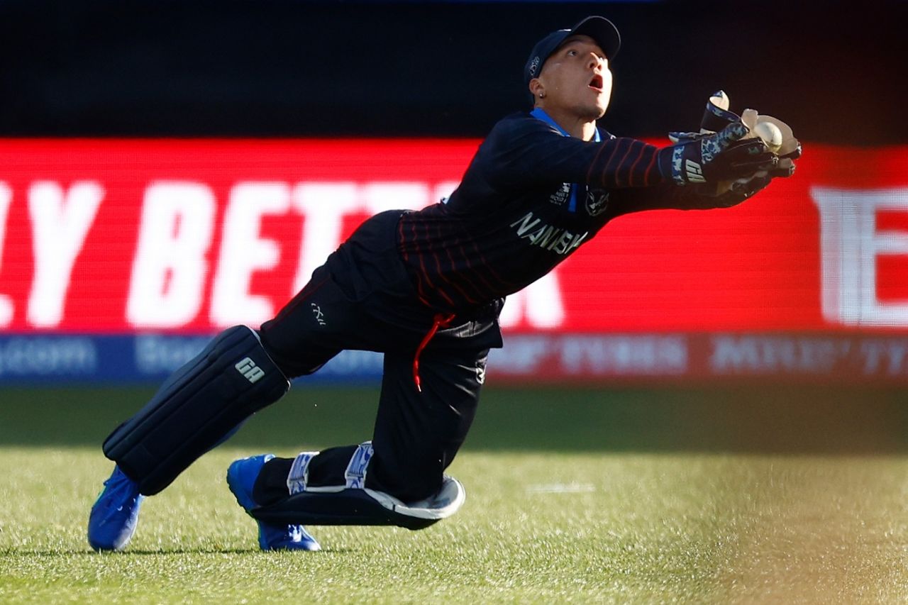 Zane Green completes a stunning catch, Sri Lanka vs Namibia, Men's T20 World Cup 2022, 1st Round, Group A, Geelong, October 16, 2022